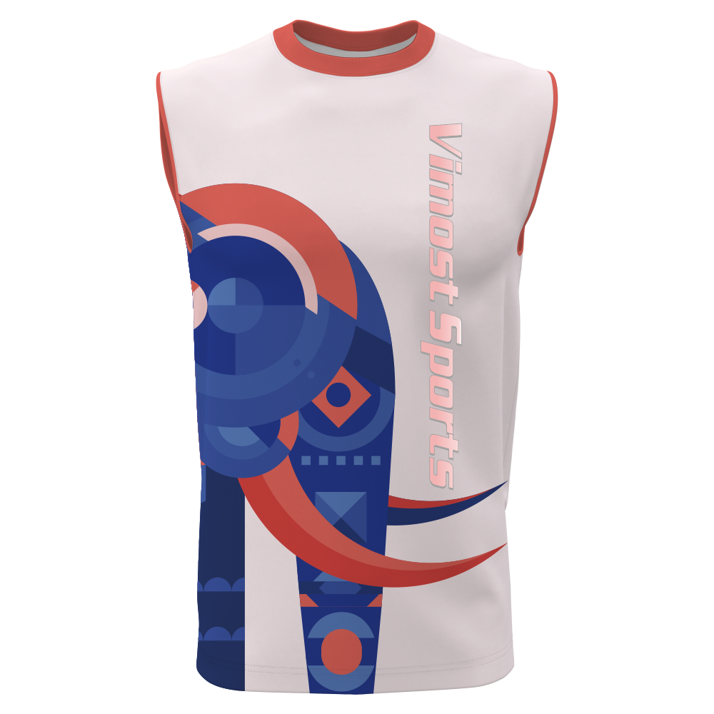 Custom sublimated printing men’s sleeveless shirts Vimost Sports